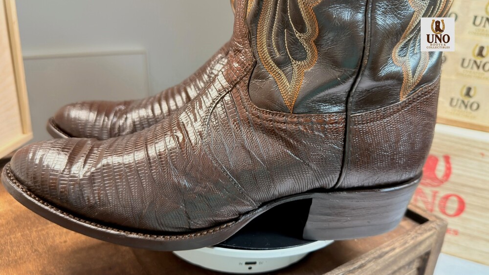 Exotic Tony Lama Brown Lizard Boots -10.5E